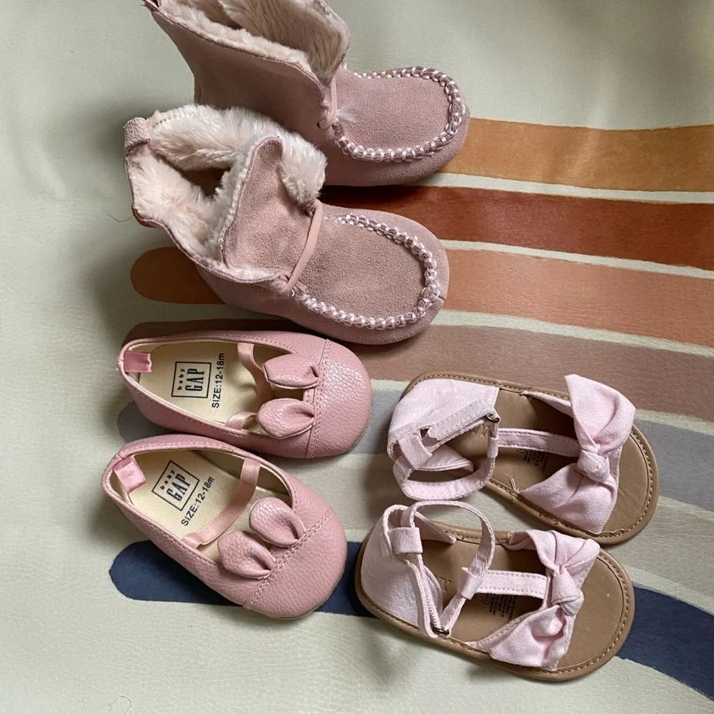 3 pairs of toddler girl shoes